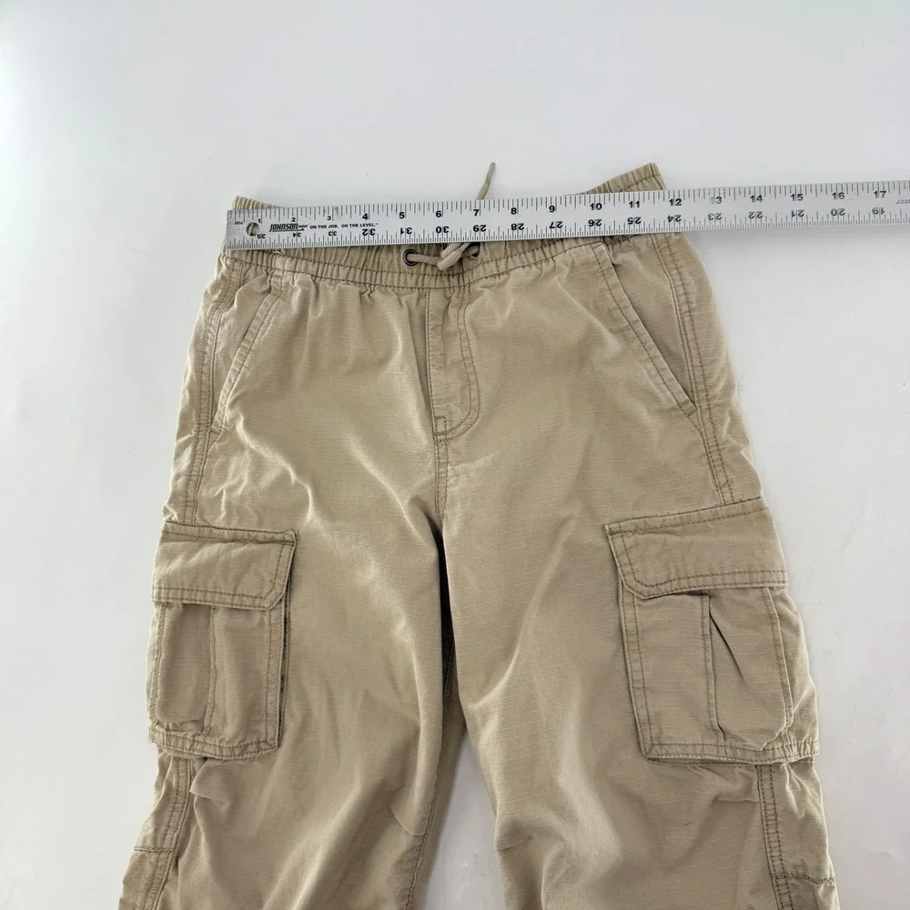 GAP Kids Beige Cargo Pants Size L‎ (10) Drawstring Waist Utility Pockets